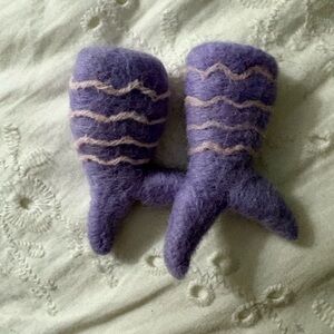 Purple Felted Mermaid Tail Decor